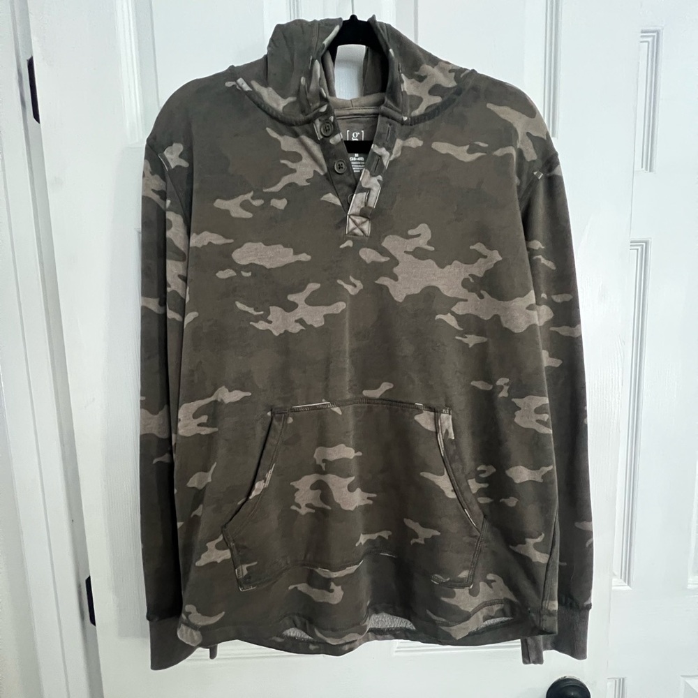 Camo henley hoodie